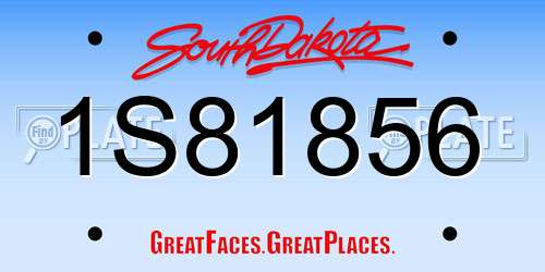 1S81856 South Dakota License Plate