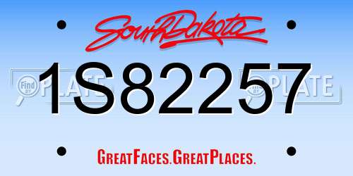 1S82257 South Dakota License Plate