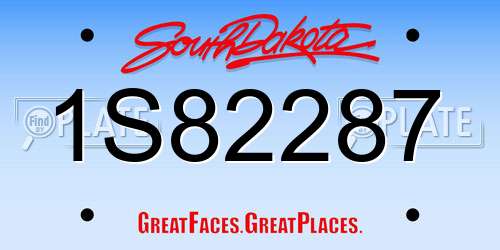 1S82287 South Dakota License Plate