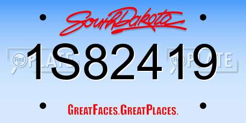 1S82419 South Dakota License Plate