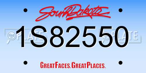 1S82550 South Dakota License Plate