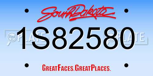 1S82580 South Dakota License Plate