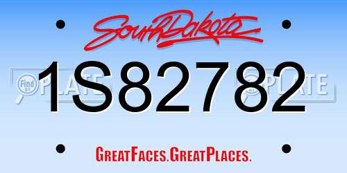 1S82782 South Dakota License Plate
