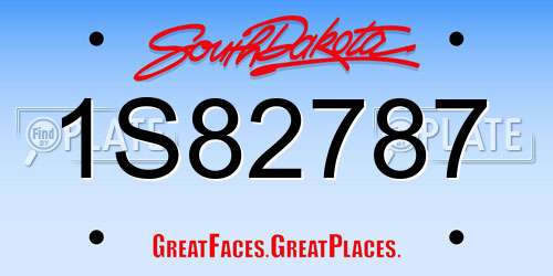 1S82787 South Dakota License Plate