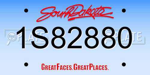 1S82880 South Dakota License Plate