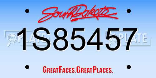 1S85457 South Dakota License Plate