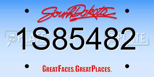 1S85482 South Dakota License Plate