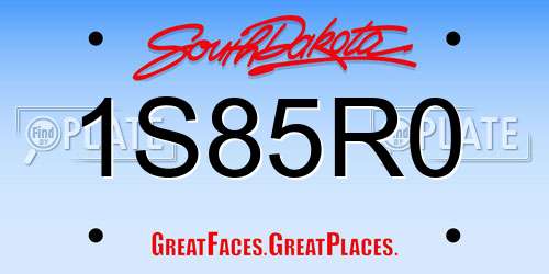 1S85R0 South Dakota License Plate
