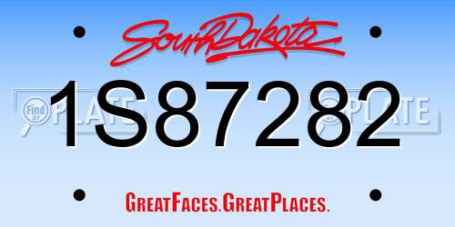 1S87282 South Dakota License Plate
