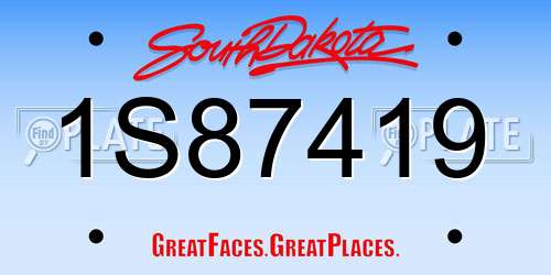 1S87419 South Dakota License Plate