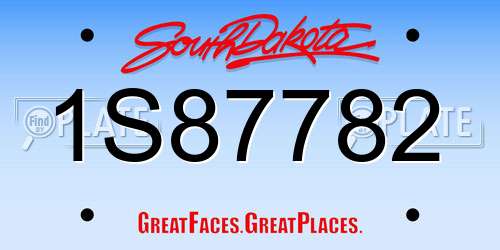 1S87782 South Dakota License Plate