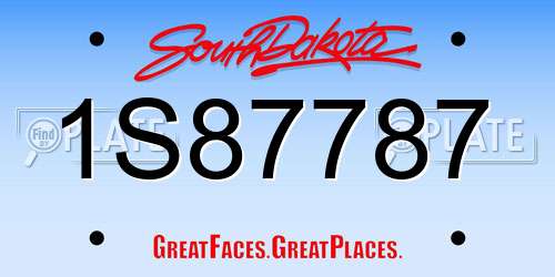 1S87787 South Dakota License Plate