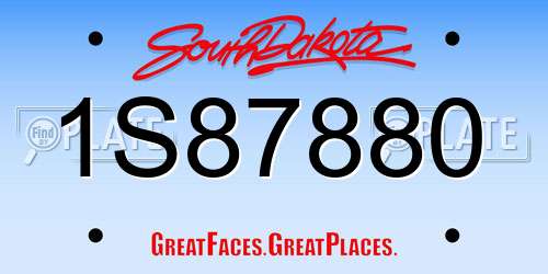 1S87880 South Dakota License Plate