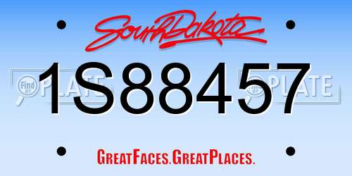 1S88457 South Dakota License Plate