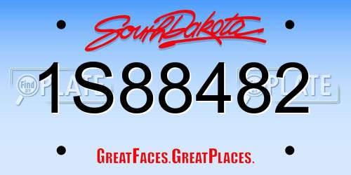 1S88482 South Dakota License Plate