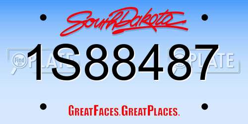 1S88487 South Dakota License Plate