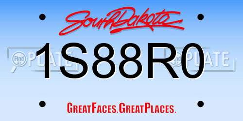 1S88R0 South Dakota License Plate