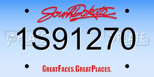 1S91270 South Dakota License Plate