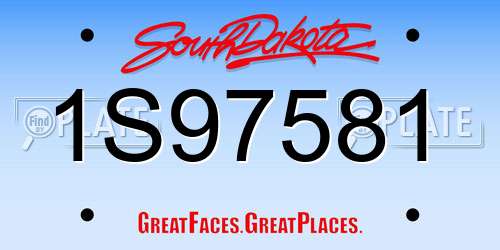 1S97581 South Dakota License Plate