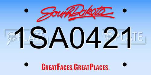 1SA0421 South Dakota License Plate