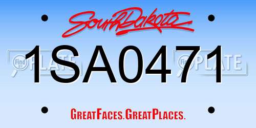 1SA0471 South Dakota License Plate