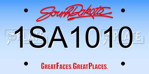 1SA1010 South Dakota License Plate
