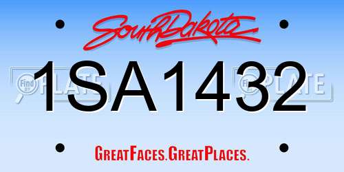 1SA1432 South Dakota License Plate