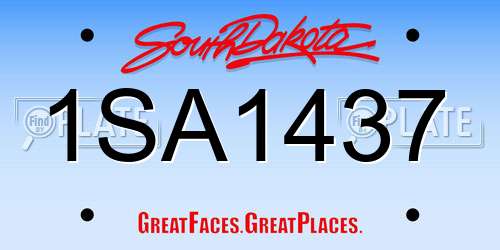 1SA1437 South Dakota License Plate