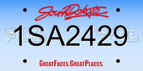1SA2429 South Dakota License Plate
