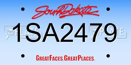1SA2479 South Dakota License Plate