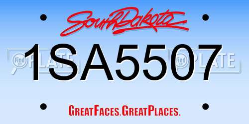 1SA5507 South Dakota License Plate