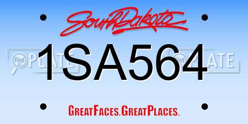 1SA564 South Dakota License Plate