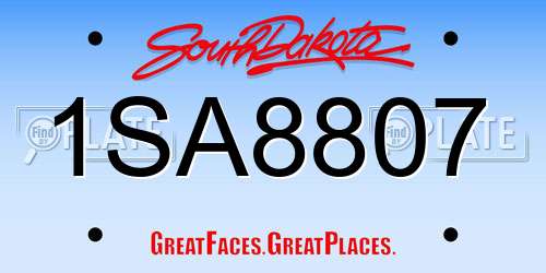 1SA8807 South Dakota License Plate