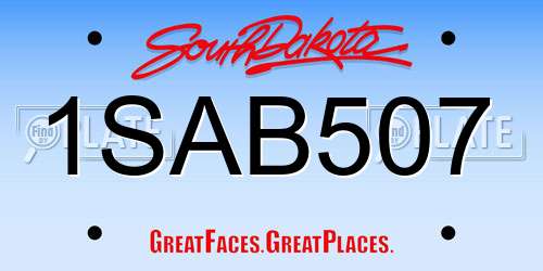 1SAB507 South Dakota License Plate