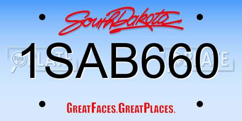 1SAB660 South Dakota License Plate