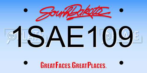 1SAE109 South Dakota License Plate