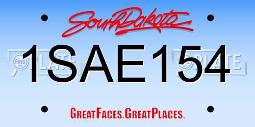 1SAE154 South Dakota License Plate