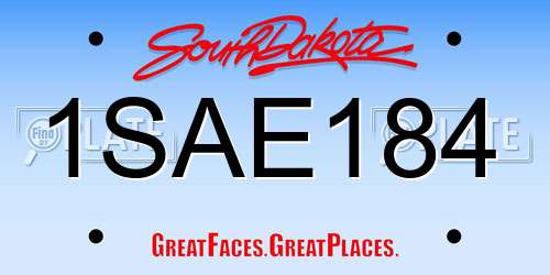 1SAE184 South Dakota License Plate