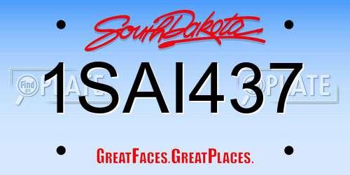 1SAI437 South Dakota License Plate