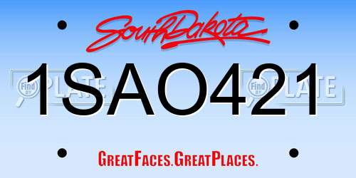 1SAO421 South Dakota License Plate