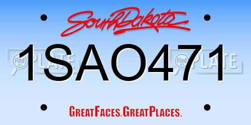 1SAO471 South Dakota License Plate