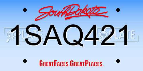 1SAQ421 South Dakota License Plate
