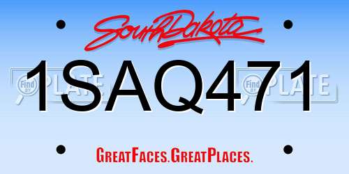 1SAQ471 South Dakota License Plate
