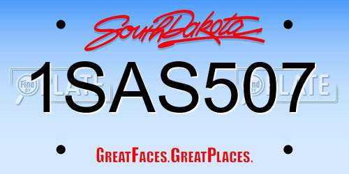1SAS507 South Dakota License Plate