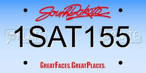 1SAT155 South Dakota License Plate