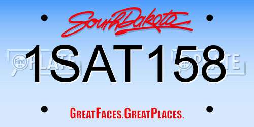 1SAT158 South Dakota License Plate