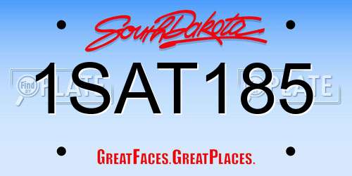 1SAT185 South Dakota License Plate