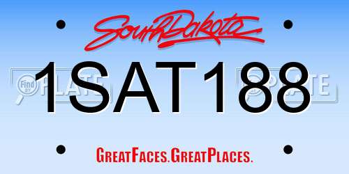 1SAT188 South Dakota License Plate