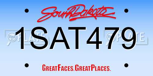 1SAT479 South Dakota License Plate