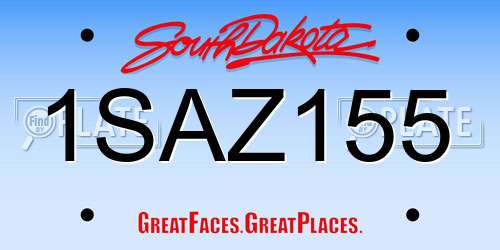 1SAZ155 South Dakota License Plate